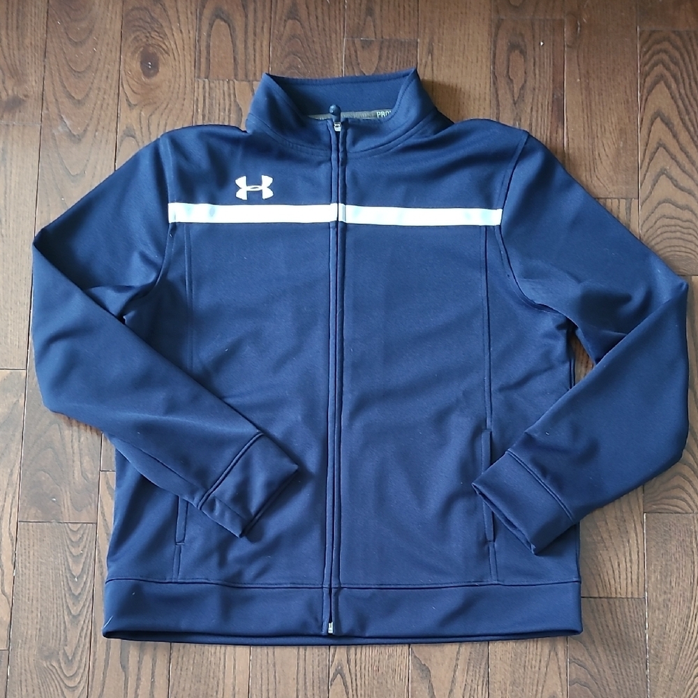 New Under Armour Navy Blue Track Jacket Youth size Large